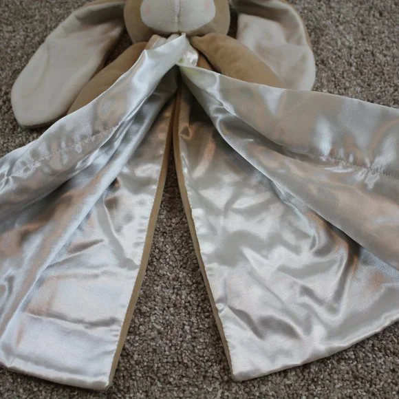 Bunnies by the Bay Nibble Buddy Blanket Security Lovey Tan Bunny Rabbit Baby NWT - Picture 4 of 5